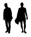 Two walking male silhouettes.