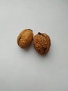 Two walnuts isolated Royalty Free Stock Photo