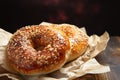 Two warm bagels, a simple and satisfying culinary delight