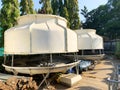 Two waste heat pump equipment is laid on the ground