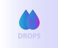 Two water drops Design element logo icon Royalty Free Stock Photo