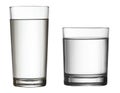 Two water glasses isolated on white clipping path included Royalty Free Stock Photo