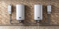 Two Water Heaters Installed on Restaurant Wall AI-Generated Content