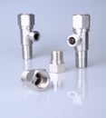 Two water valves made of stainless steel
