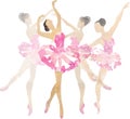 Two watercolor ballerina dancing Royalty Free Stock Photo