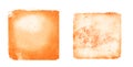 Two watercolor squares on white