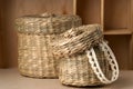 Two wattled baskets Royalty Free Stock Photo