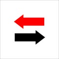 Two way arrows left and right directions opposite. Royalty Free Stock Photo