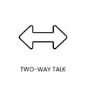 Two way conversation line vector icon with editable stroke for placement on cctv camera system packaging Royalty Free Stock Photo