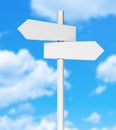 Two Way directional arrow signage board With sky.