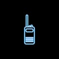 Two way radio, walkie talkie icon in neon style. One of Military collection icon can be used for UI, UX Royalty Free Stock Photo