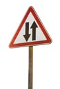 Two way traffic road sign Royalty Free Stock Photo