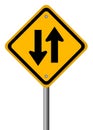 Two way traffic sign Royalty Free Stock Photo