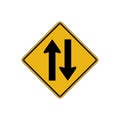 Two way traffic sign Royalty Free Stock Photo