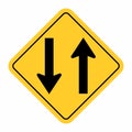 Two way traffic sign Royalty Free Stock Photo