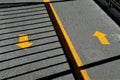 Two way traffic arrows on street Royalty Free Stock Photo