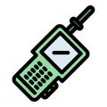 Two way walkie talkie icon color outline vector Royalty Free Stock Photo