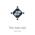 Two ways sign icon vector. Trendy flat two ways sign icon from traffic signs collection isolated on white background. Vector Royalty Free Stock Photo