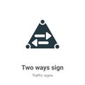 Two ways sign vector icon on white background. Flat vector two ways sign icon symbol sign from modern traffic signs collection for