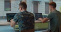 Two Web developers working at the computer inthe modern office. Royalty Free Stock Photo