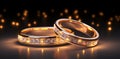 two wedding bands with light of brio Royalty Free Stock Photo