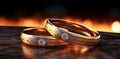 two wedding bands with light of brio Royalty Free Stock Photo