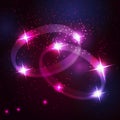 Two wedding rings beautiful bright stars Royalty Free Stock Photo