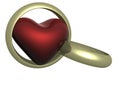 Two wedding rings with heart. Royalty Free Stock Photo