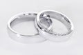 Two wedding rings isolated on white Royalty Free Stock Photo