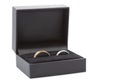 Two wedding rings in a jewelry box on white Royalty Free Stock Photo