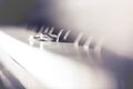 Two wedding rings and piano keys Royalty Free Stock Photo