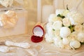 Two wedding rings on the table Royalty Free Stock Photo