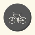 Two-wheeled bicycle, round icon with the illusion of volume, simple color change