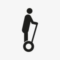 Two wheeled self personal transporter vector icon