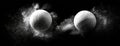 Dynamic Volleyballs with Powder Explosion on Black Background Royalty Free Stock Photo