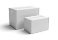 Two white cardboard boxes stacked Royalty Free Stock Photo