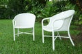 Two white chairs Royalty Free Stock Photo