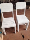 Two white chairs