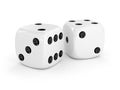 Two white dice