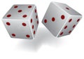 Two white dices Royalty Free Stock Photo