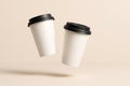 Floating Coffee Cups Royalty Free Stock Photo