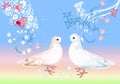 Two white doves on light background Royalty Free Stock Photo