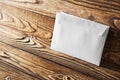 Two white envelopes with letters on old wooden dark background. Blanks for the designer. Concepts, ideas for postal services and e Royalty Free Stock Photo