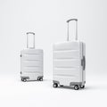 Two White Luggage mockup, Suitcase, baggage, 3d rendering