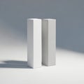 Two White Minimalist Rectangular Blocks Placed Side by Side Royalty Free Stock Photo