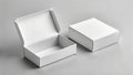 Minimal White Packaging Box Mockup on Light Gray Background Royalty Free Stock Photo