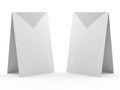 Two white paper standees isolated on white background Royalty Free Stock Photo