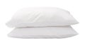 Two white pillows in stack isolated on white background with clipping path Royalty Free Stock Photo