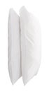 Two white pillows in stack isolated on white background with clipping path Royalty Free Stock Photo