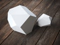 Two white polyhedron Royalty Free Stock Photo